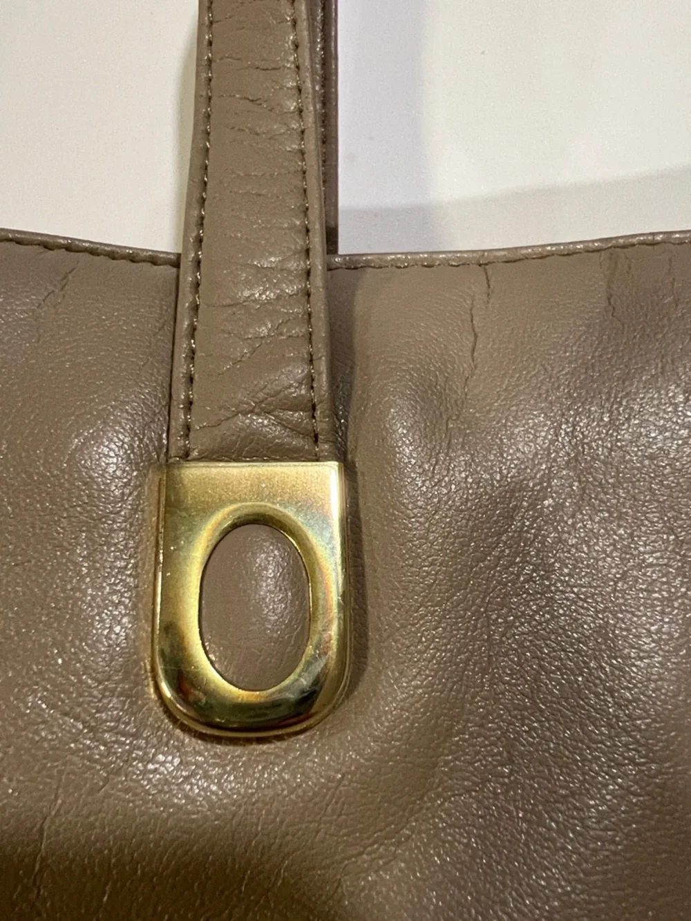 Ganson‎ - 80s/90s Top-Handle Tote Bag in Taupe Beige
